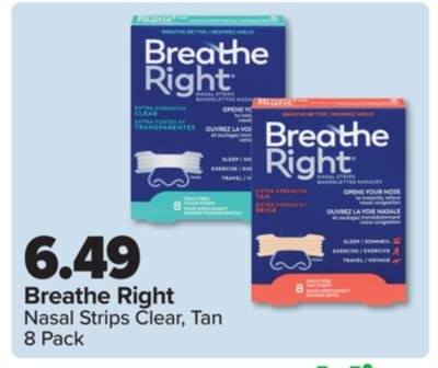 Breathe Right Nasal Strips Clear, Tan