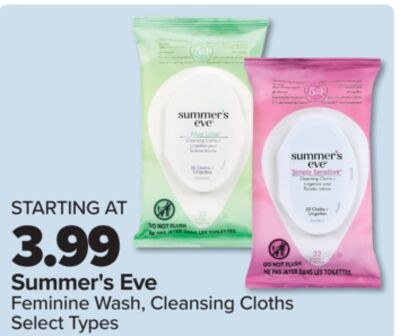 Summer's Eve Feminine Wash, Cleansing Cloths