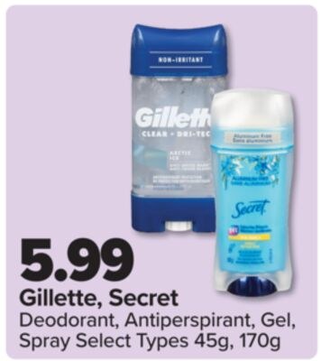 Gillette, Secret Deodorant, Antiperspirant, Gel…