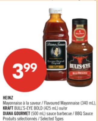 HEINZ Mayonnaise à la saveur (340 mL), KRAFT BU…