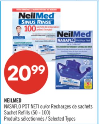 NEILMED NASAFLO POT NETI ou Recharges de sachets
