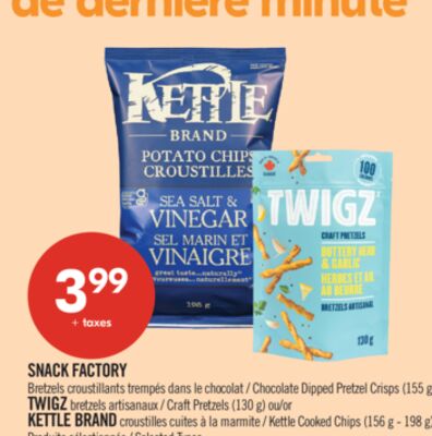 SNACK FACTORY Bretzels croustillants trempés da…