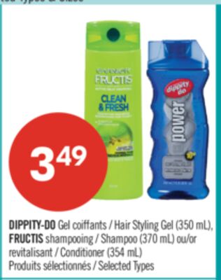 DIPPITY-DO gel coiffant 350 mL, FRUCTIS shampoo…