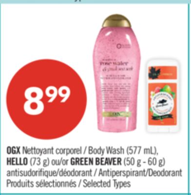 OGX Nettoyant corporel (577 mL), HELLO (73 g) o…