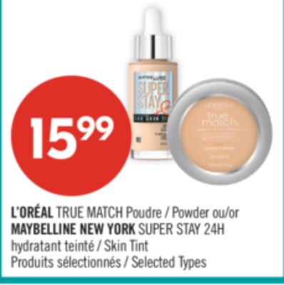 L'ORÉAL TRUE MATCH Poudre ou MAYBELLINE NEW YOR…