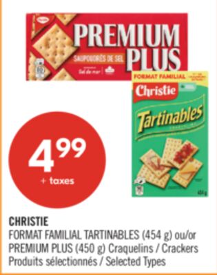 CHRISTIE FORMAT FAMILIAL TARTINABLES (454 g) ou…