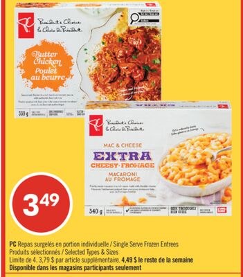 PC Repas surgeles en portion individuelle