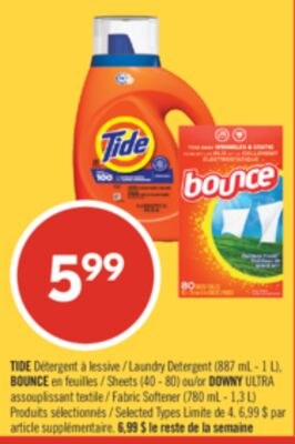 TIDE Détergent à lessive (887 mL - 1 L), BOUNCE…