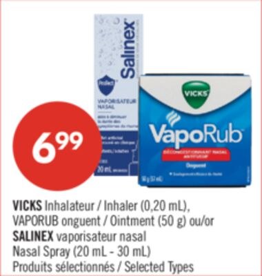 VICKS Inhalateur , (0,20 mL), VAPORUB onguent ,…