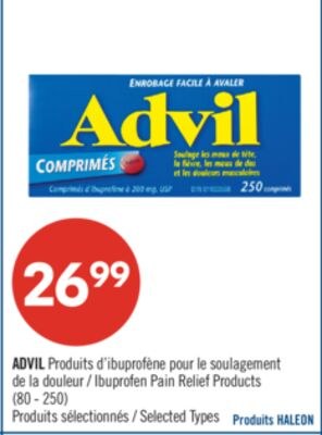 ADVIL Produits d'ibuprofène pour le soulagement…