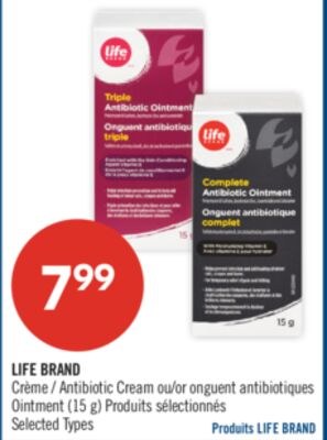 LIFE BRAND crème antibiotique ou onguent antibi…