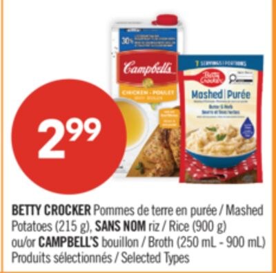 BETTY CROCKER Pommes de terre en purée (215 g),…
