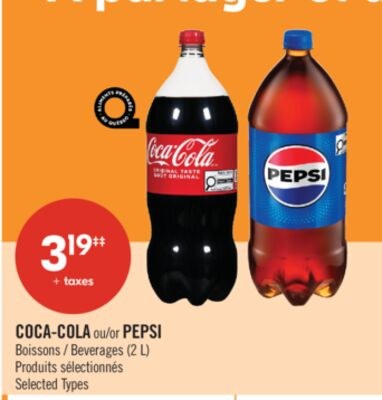 COCA-COLA ou PEPSI Boissons
