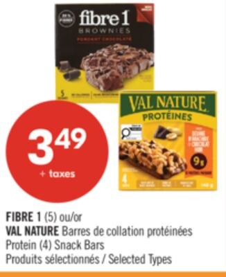 FIBRE 1 (5) ou VAL NATURE Barres de collation p…