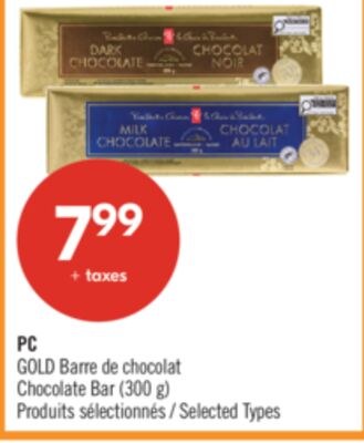 PC GOLD Barre de chocolat
