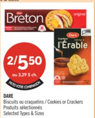 Dare Biscuits ou craquelins