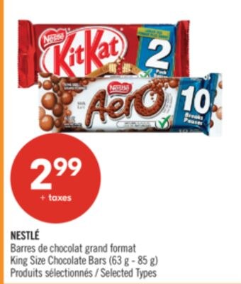 NESTLÉ Barres de chocolat grand format