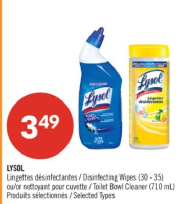 LYSOL Lingettes désinfectantes (30 - 35) ou net…
