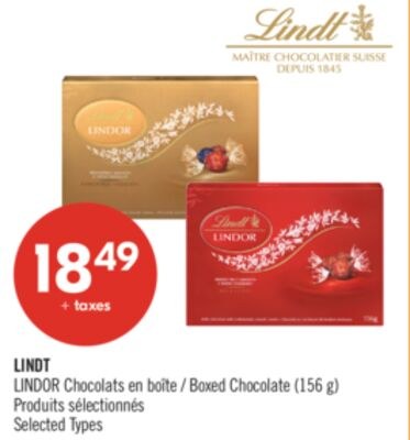 LINDT LINDOR Chocolats en boîte