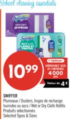 SWIFFER Plumeaux, linges de rechange humides ou…