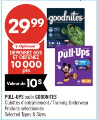PULL-UPS ou GOODNITES Culottes d'entrainement
