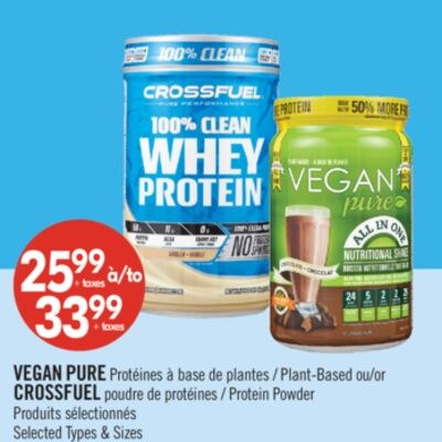 VEGAN PURE Plant-Based or CROSSFUEL Protein Pow…