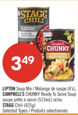 LIPTON Soup Mix (4's), CAMPBELL'S CHUNKY Ready …