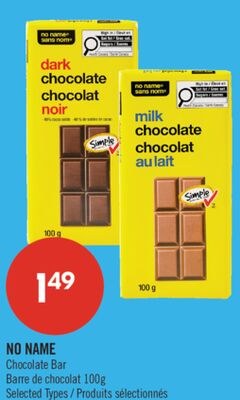 NO NAME Chocolate Bar 100g