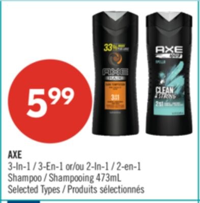 AXE 3-In-1 or 2-In-1 Shampoo 473 mL