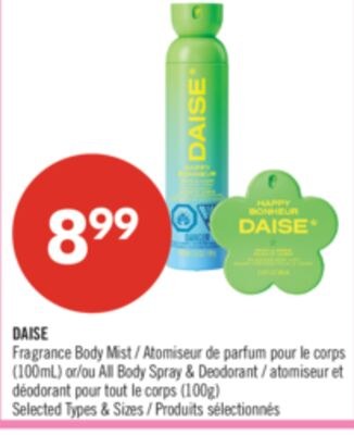 DAISE Fragrance Body Mist 100mL or All Body Spr…