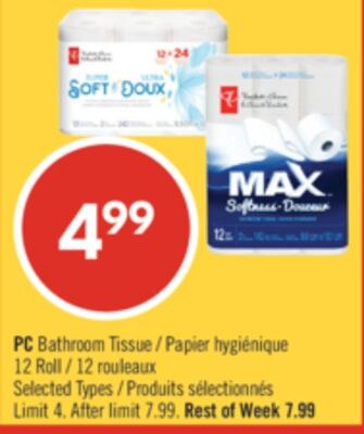 PC Bathroom Tissue 12 Roll
