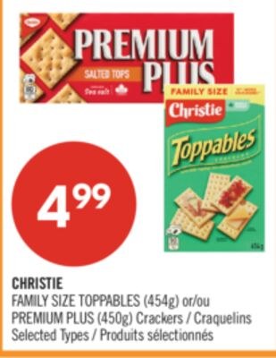 CHRISTIE FAMILY SIZE TOPPABLES (454g) or PREMIU…
