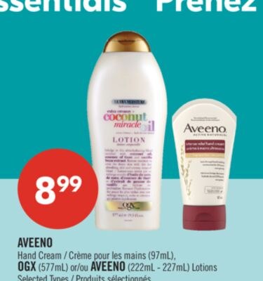 AVEENO Hand Cream (97mL), OGX (577mL) or AVEENO…