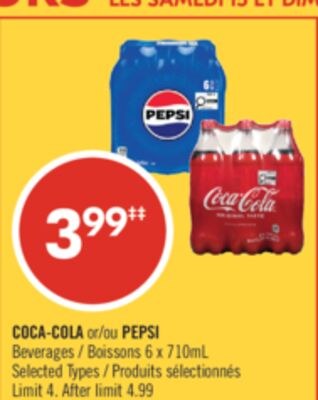 COCA-COLA or PEPSI Beverages