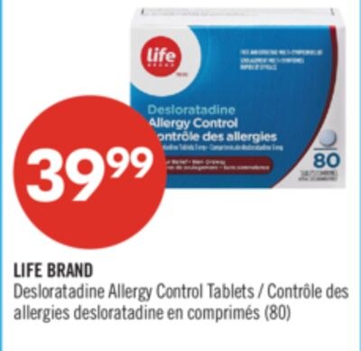LIFE BRAND Desloratadine Allergy Control Tablet…