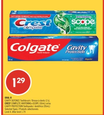 ORAL-B CAVITY DEFENCE Toothbrush (1's), CREST C…