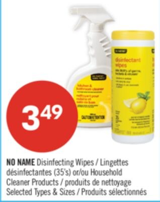 NO NAME Disinfecting Wipes (35's) or Household …