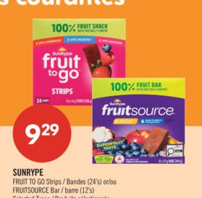 SUNRYPE FRUIT TO GO Strips (24's) or FRUITSOURC…