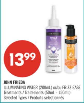 JOHN FRIEDA ILLUMINATING WATER (200mL) or FRIZZ…