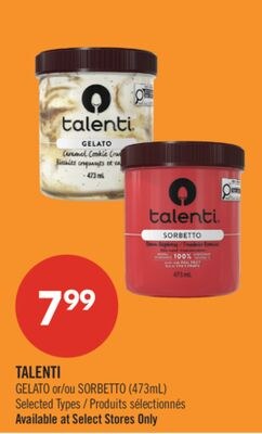 TALENTI GELATO or SORBETTO