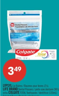 LYPSYL Lip Balms 2's), LIFE BRAND Dental Flosse…
