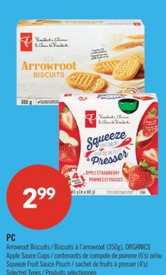 PC Arrowroot Biscuits (350g), ORGANICS Apple Sa…