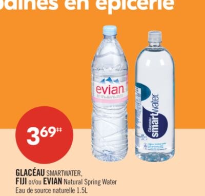GLACÉAU SMARTWATER, FIJI or VIAN Natural Spring…