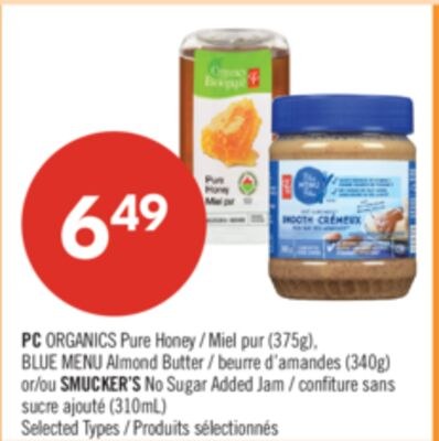PC ORGANICS Pure Honey (375g), BLUE MENU Almond…