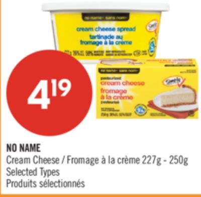 NO NAME CREAM CHEESE (227g - 250g)