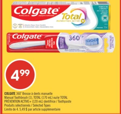 COLGATE 360˚ Brosse à dents manuelle (1), TOTAL…