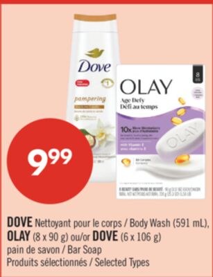 DOVE Nettoyant pour le corps (591 mL), OLAY (8 …