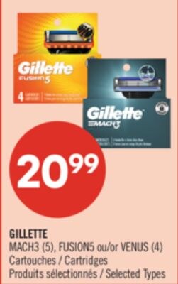 GILLETTE MACH3 (5), FUSION5 ou VENUS (4) Cartou…