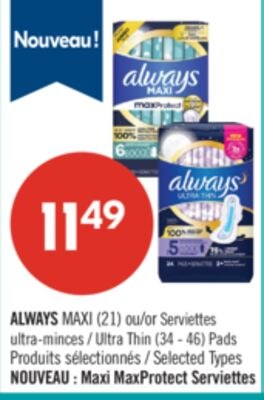 ALWAYS MAXI (21) ou Serviettes ultra-minces (34…