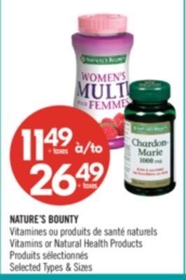 NATURE'S BOUNTY Vitamines ou produits de santé …